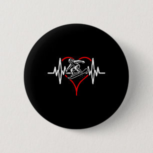 Heartbeat Skateboarding Skater Heartline Extremspo Button