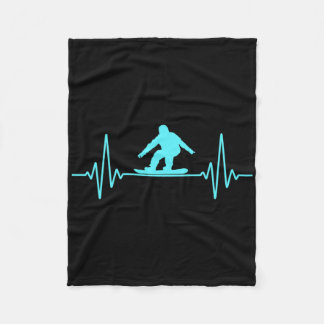 Heartbeat Snowboarden Snowboard Mountain Winter Fleecedecke