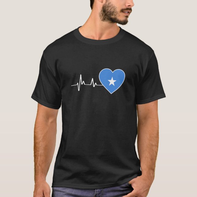 Heartbeat Somalia-Flagge als somalisches Zeichen f T-Shirt (Vorderseite)