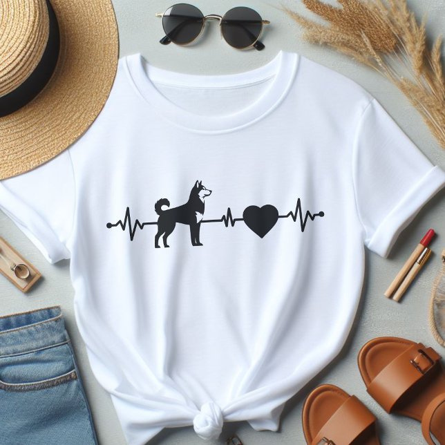 Heartbeat T-Shirt (Heartbeat husky minimalism lovedog)