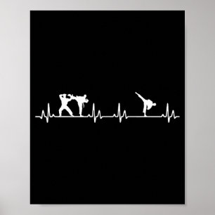 Heartbeat Taekwondo für Liebhaber von Kampfsportar Poster