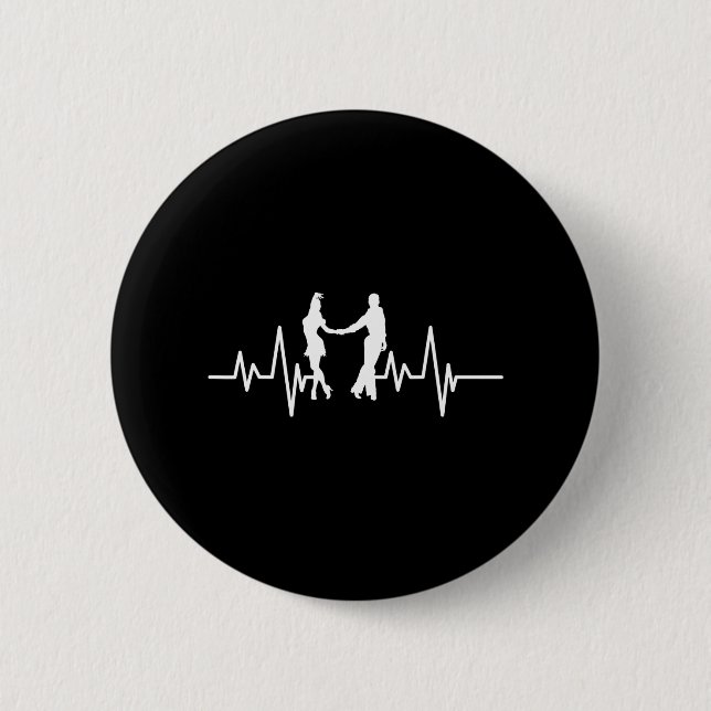 Heartbeat Tango Dancing Samba Dancer Button (Vorderseite)
