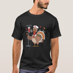 Heartbeat Turkey Nurse Erntedank eiskalte Krankens T-Shirt