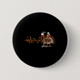 Heartbeat Turkey Nurse Erntedank Scrub Top Fall Button