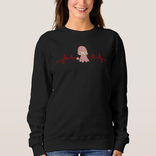 Heartbeat Valentine's Day Love Poodle Boys Kids Sweatshirt (Vorderseite)