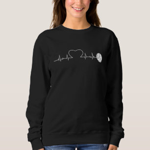 Heartbeat Volleyball Ball Sport Team Trainer Stran Sweatshirt
