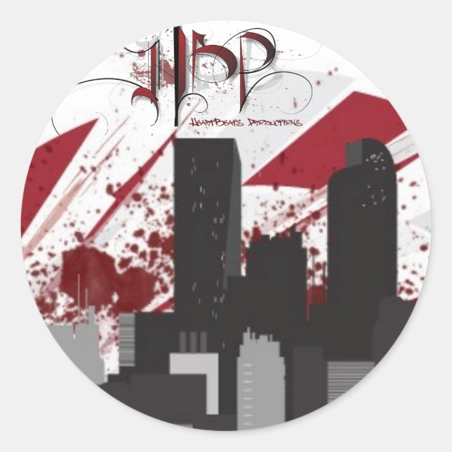 HeartBeats Productions Skyline Sticker (Vorderseite)