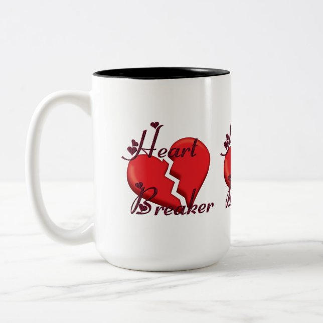Heartbreaker Funny Valentine Zweifarbige Tasse (Links)