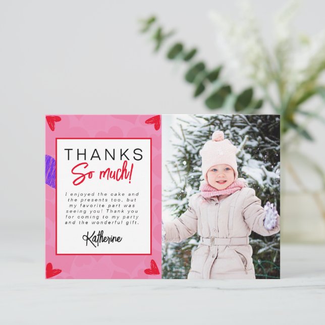 Heartbreaker Kids Foto Geburtstagsparty Danke (Stehend Vorderseite)