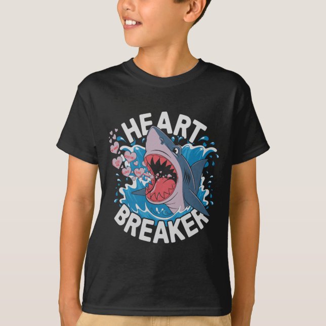 Heartbreaker Shark Cute Funny Love Design For Vale T-Shirt (Vorderseite)