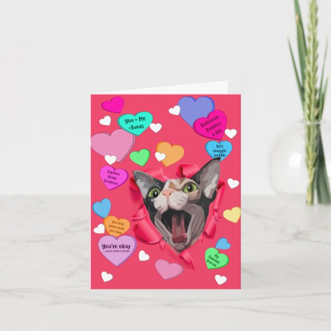 Heartbreaker Sphynx Valentine Card Dankeskarte (Vorderseite)