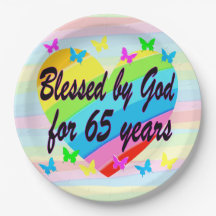 HEARTFELT 65. GEBURTSTAGSPAPIER TELLER