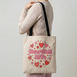 Heartfelt BFFs Friendship Tote Bag Best Friend Gif