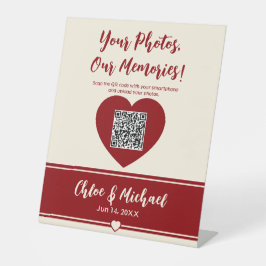 Heartfelt Blooms Hochzeiten Foto Sharing QR Code Sockelschild