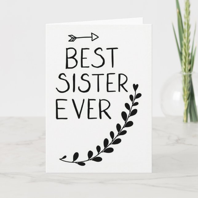 Heartfelt Botanical Sister Card Karte (Vorderseite)