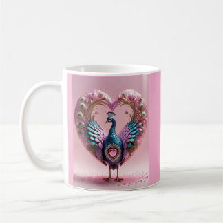 "Heartfelt Elegance: Pink Peacock Tasse" Kaffeetasse