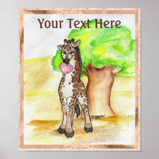Heartfelt Giraffe Poster