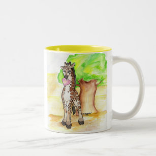 Heartfelt Giraffen-Kaffee-Tasse Zweifarbige Tasse
