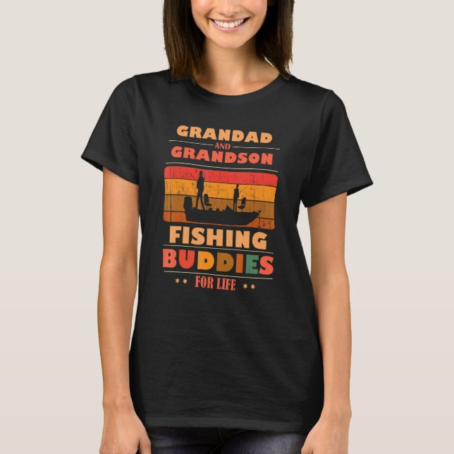 Heartfelt Grandad Grandson Buddies For Life Fishin T-Shirt (Vorderseite)