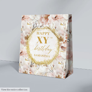 Heartfelt Light Pink Boho Gold Geburtstagsgeschenk Mittlere Geschenktüte