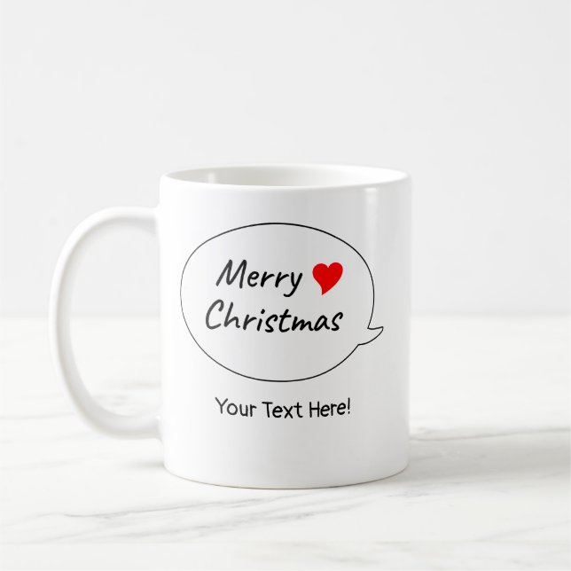 Heartfelt Merry Christmas Hearts Kaffeetasse (Links)