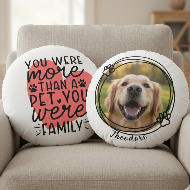 Heartfelt Pet Memorial Photo – Loving Remembrance Rundes Kissen (Heartfelt pet memorial photo remembrance pillow)