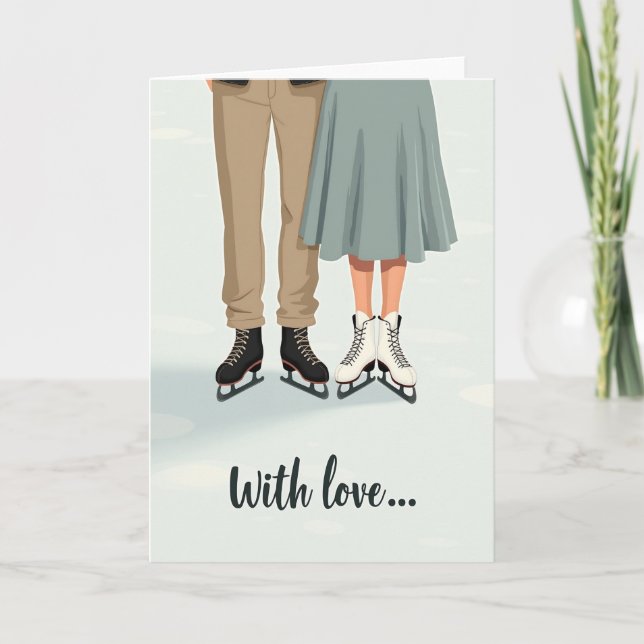 Heartfelt Skaters Love Card Karte (Vorderseite)