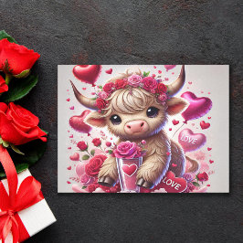 Heartfelt Sweet Highland Cow Valentines Seidenpapier