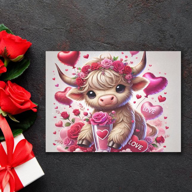 Heartfelt Sweet Highland Cow Valentines Seidenpapier (Von Creator hochgeladen)