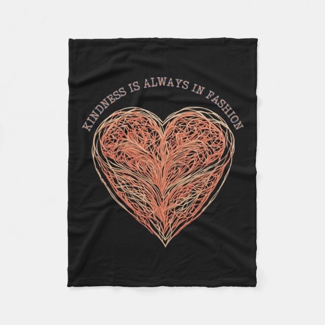 Heartfelt Threads Kindness Fashion Statement Stick Fleecedecke (Vorderseite)