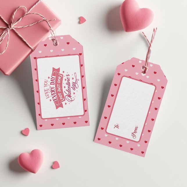 Heartfelt Valentins rote und romantische Botschaft Geschenkanhänger (Heartfelt Valentine's Red & Romantic Message Gift Tags)