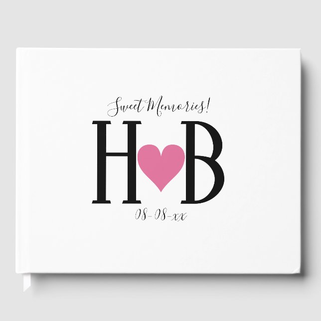 Heartfelt Wedding Typografy Guest Book Gästebuch (Vorderseite)