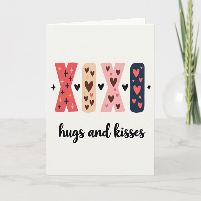 Heartfelt Xoxo Hugs Kisses Card Karte (Vorderseite)