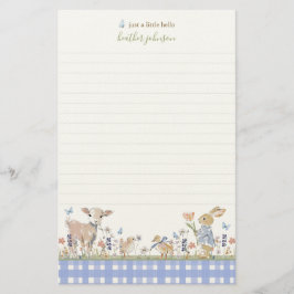 Hearthlight Notes Spring Soft Meadow Gingham Briefpapier