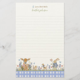 Hearthlight Notes Spring Soft Meadow Gingham Briefpapier