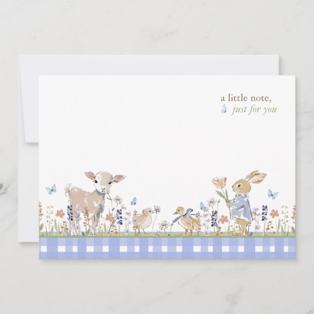 Hearthlight Notes Spring Soft Meadow Gingham Mitteilungskarte (Vorderseite)