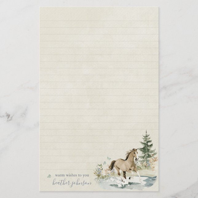 Hearthlight Notes Wiese & Mähne Notizen Briefpapier (Vorderseite)