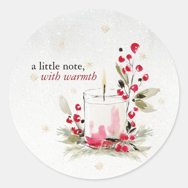 Hearthlight Notes Winter Cozy Candle Personalized Runder Aufkleber (Vorderseite)