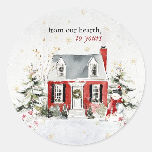 Hearthlight Notes Winter Cozy Home Personalized Runder Aufkleber (Vorderseite)