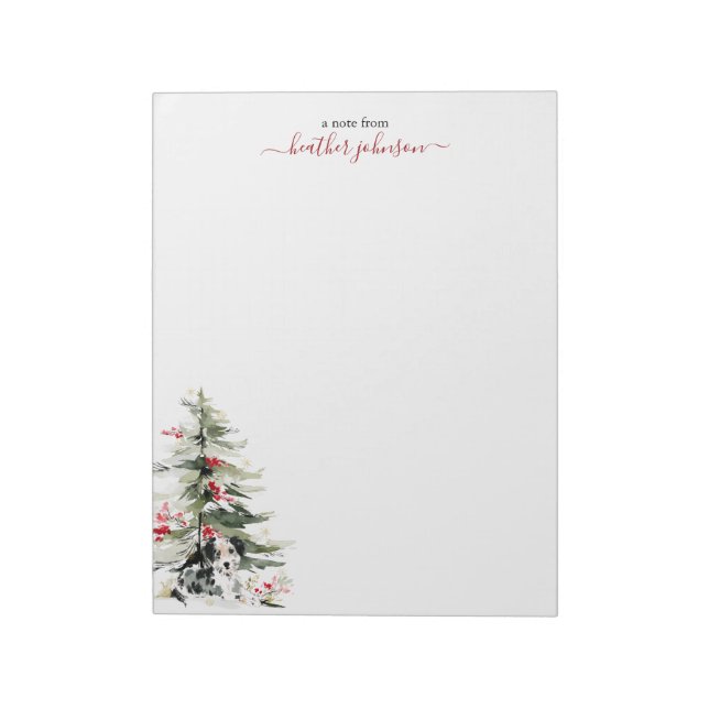 Hearthlight-Notizen Winter Cozy Hund Personalisier Notizblock (Rotiert)