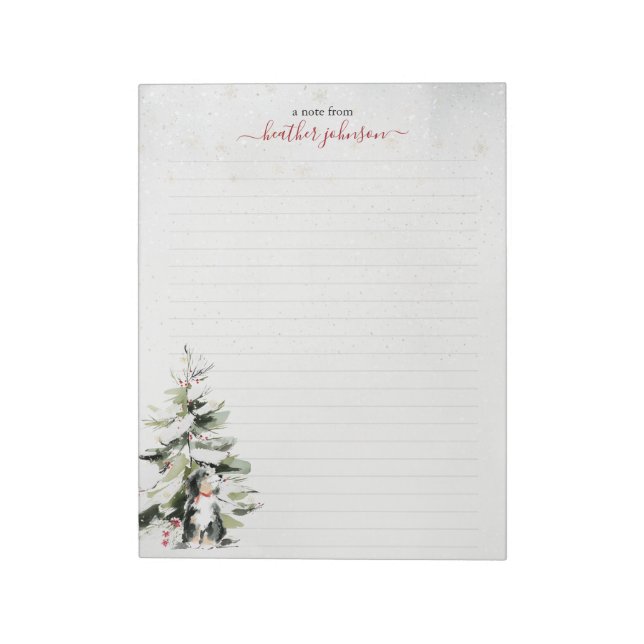 Hearthlight-Notizen Winter Cozy Hund Personalisier Notizblock (Rotiert)