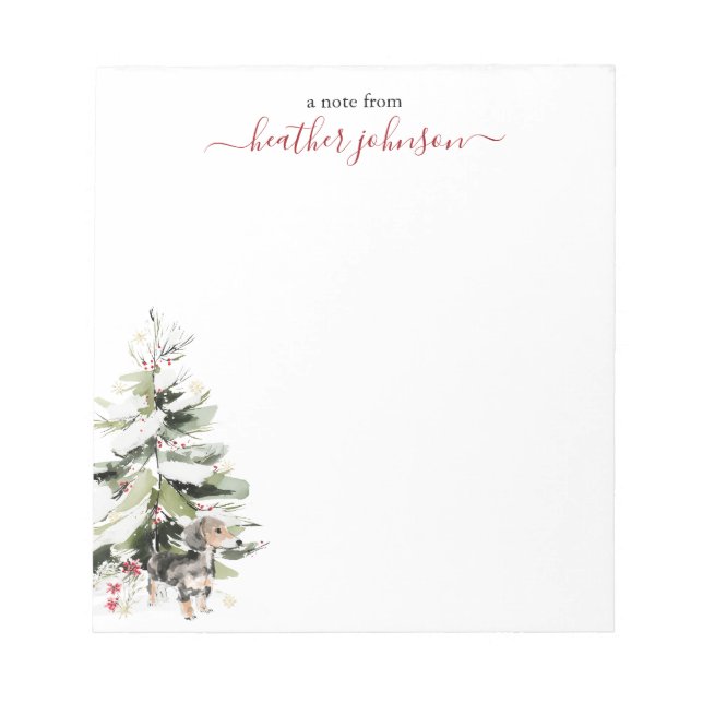 Hearthlight-Notizen Winter Cozy Hund Personalisier Notizblock (Vorderseite)