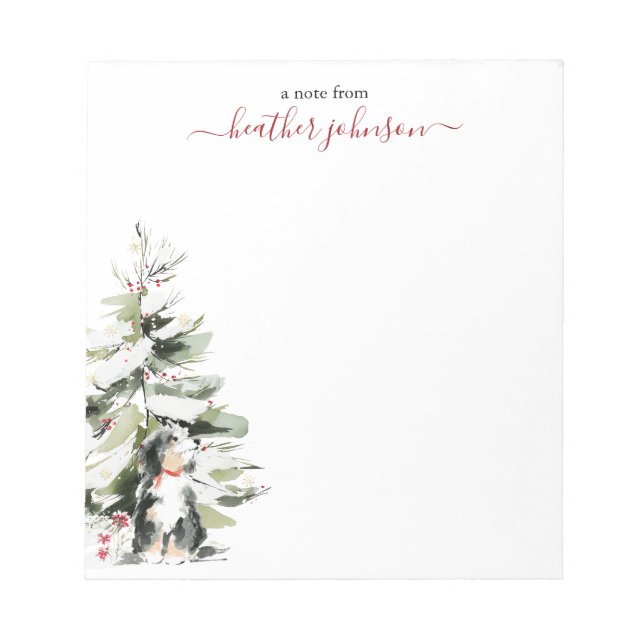 Hearthlight-Notizen Winter Cozy Hund Personalisier Notizblock (Vorderseite)