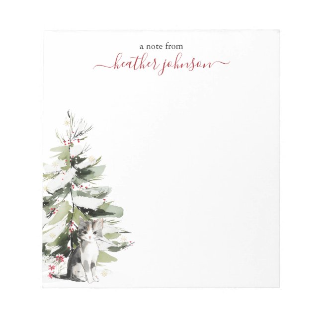 Hearthlight-Notizen Winter Cozy Kitten Personalisi Notizblock (Vorderseite)