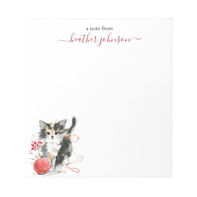 Hearthlight-Notizen Winter Cozy Kitten Personalisi Notizblock (Vorderseite)