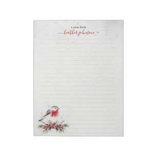 Hearthlight-Notizen Winter Robin Vogel Personalisi Notizblock