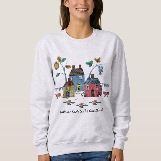 Heartland Cozy Americana Vintage Country Style Sweatshirt (Vorderseite)