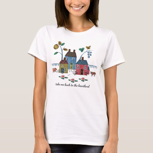 Heartland Cozy Americana Vintage Country Style T-Shirt (Vorderseite)