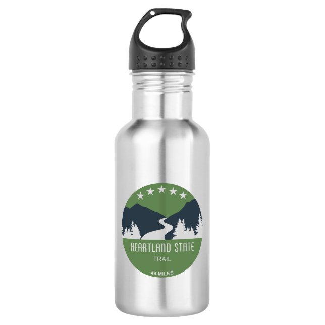 Heartland Staat Trail Edelstahlflasche (Vorderseite)