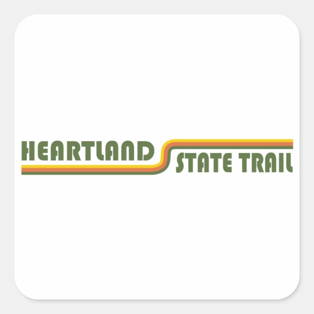 Heartland Staat Trail Quadratischer Aufkleber (Vorderseite)